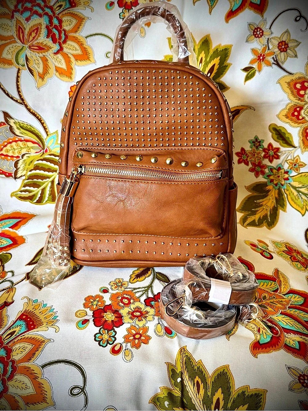 B Brentano Vegan Studded Mini Daypack